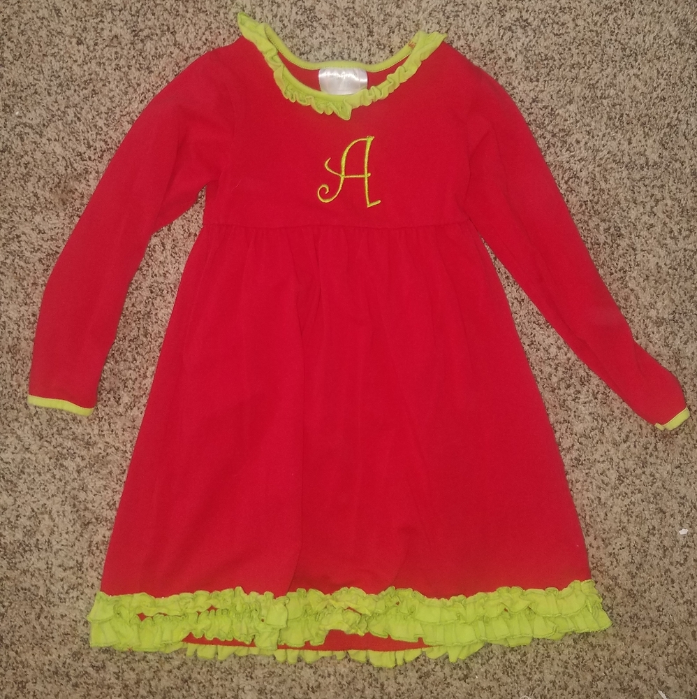 Southern tots 6 dress Christmas A monogram